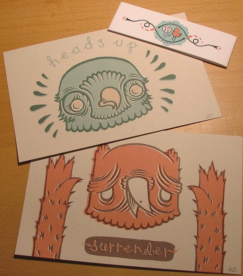 Owls Postcard Set x 2