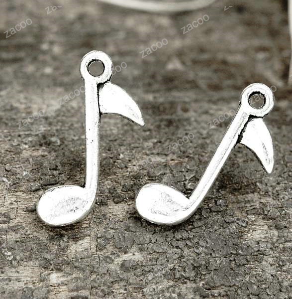 50 Tibetan Silver Musical Note Charms Pendant 24x24mm TS0249