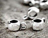 150 Pcs Antique Silver Smooth Barrel Bail Beads 9x6mm TS0697