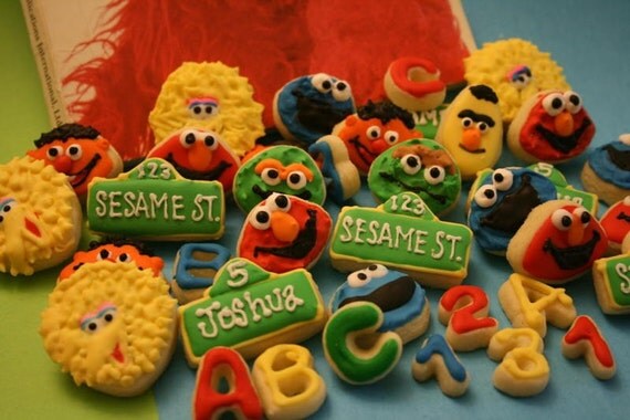 Sesame Street Inspired Mini Sugar Cookies