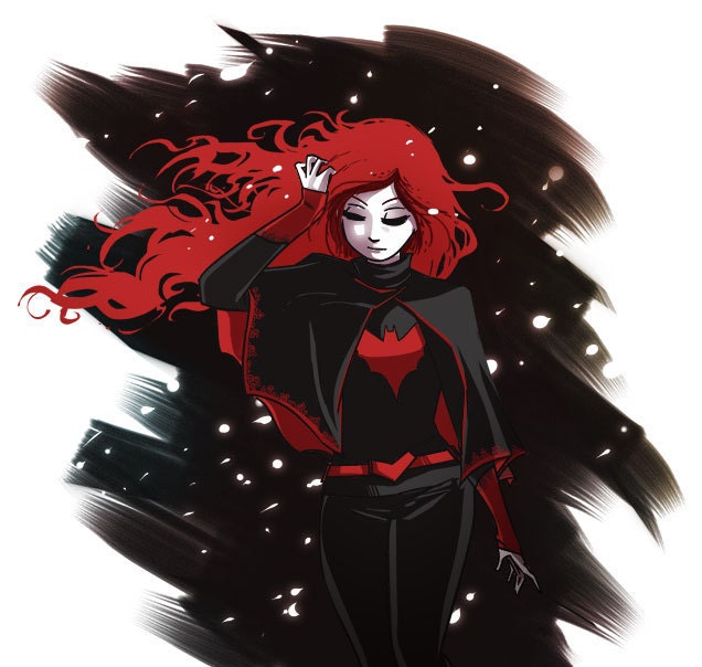Batwoman in Caplet Art Print