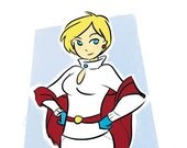 Power Girl in a Sweater Art Print