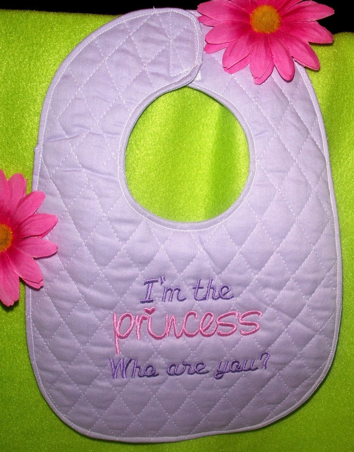 BIB, Handcrafted Embroidered Baby Bowtie Bib - Looks like a tuxedo shirt