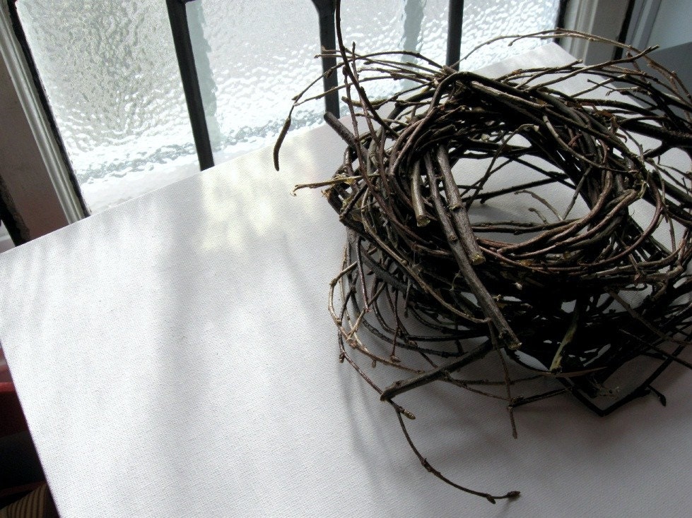 Handcrafted Bird Nest / Birch Twig / Natural / Unadorned