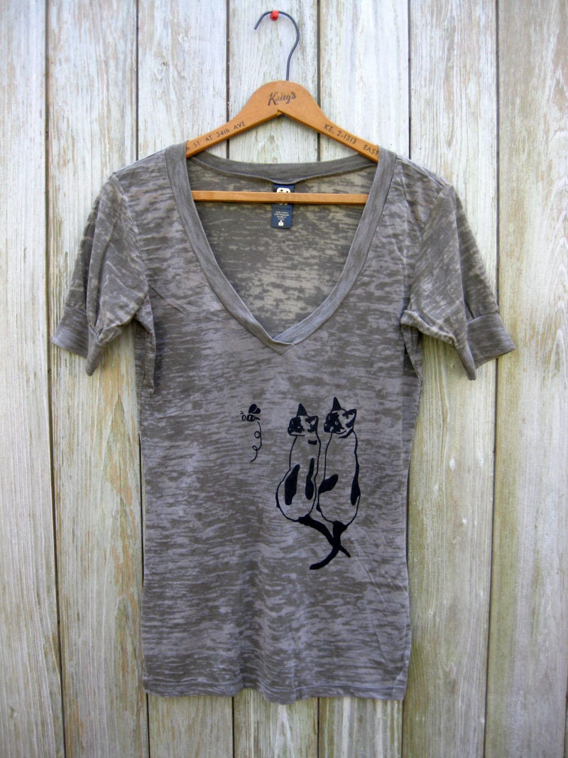 two peas in a pod Siamese Cats Tshirt, Vneck Tee, Burnout Style, Yoga Tee