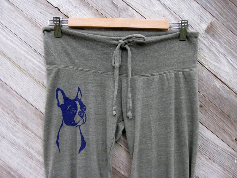 you handsome devil Boston Terrier Lounge Pants, Yoga Pants, Cute Pajamas, S,M,L,XL