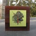 sittin under the Oak Tree Reclaimed Redwood Clock in Chartruese