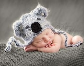 Baby Koala Hat--Soft & Fuzzy Newborn Photo Prop Halloween Costume