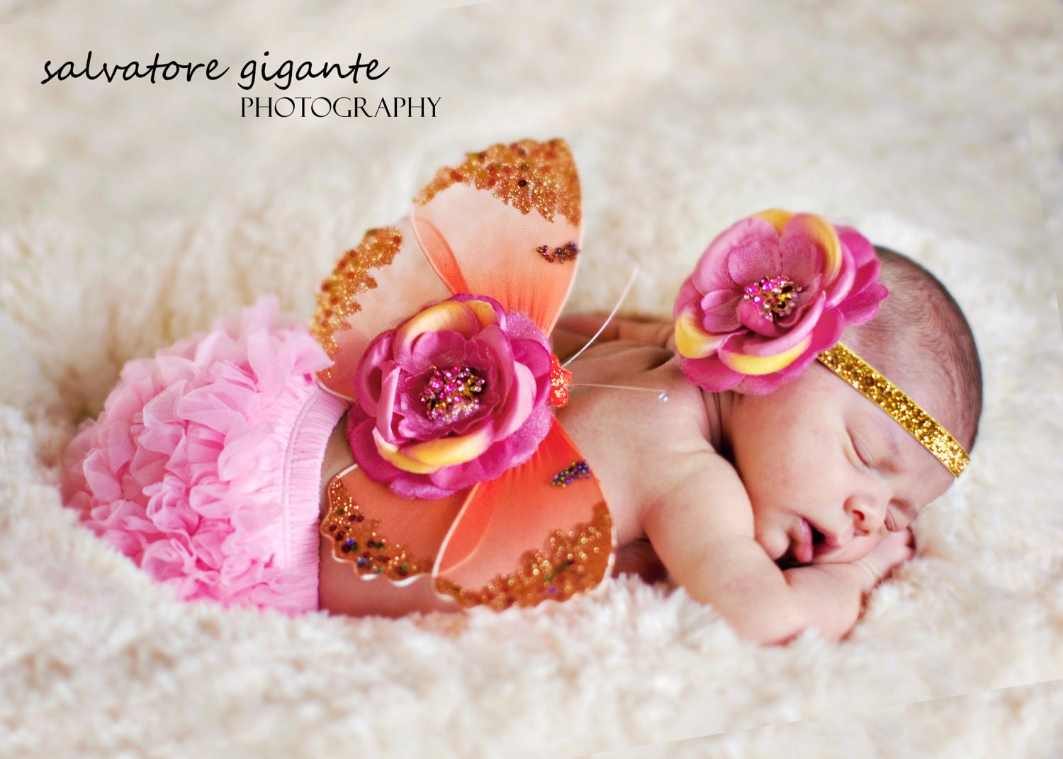 SHERBERT LUXE Sequin Vintage Butterfly Wings and Headband Set Beautiful Photo Prop First Christmas Photos