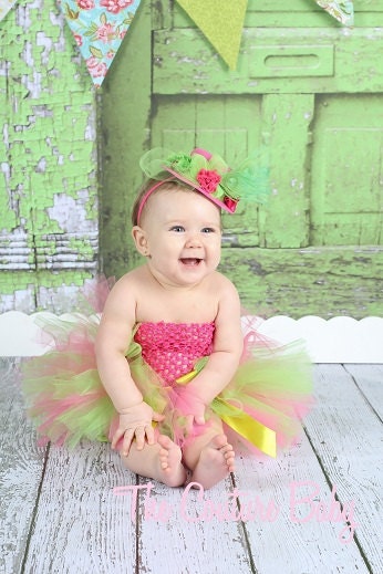 Hot Pink and Lime Green Couture Tutu Photography Prop