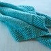 hand knit baby blanket - ocean blue - soft cotton - mini comfort blanket