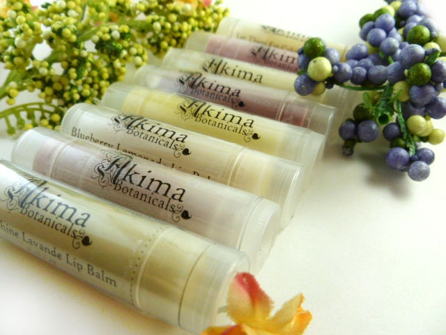 CHOOSE ANY 3 - Lip Balm Set - beeswax shea butter flavored unflavored and more