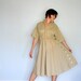 Vintage Dress- Stripes and Buttons In Cream- Plus size