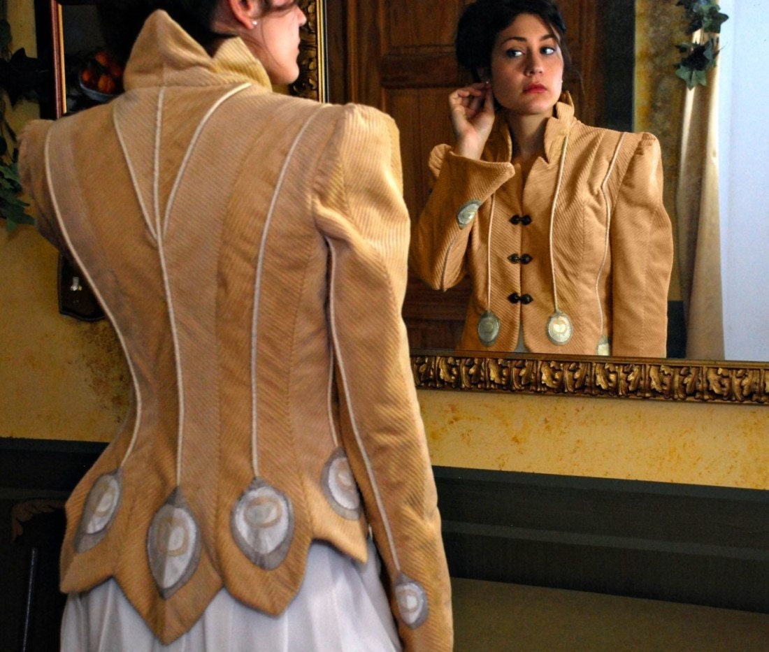 SAMPLE SALE Embellished Sport Jacket, Art Jacket from the White Peacock Collection by MaryGwyneth Fine Wearable Art OOAK
