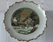 Vintage Plate Currier and Ives farmers home plate