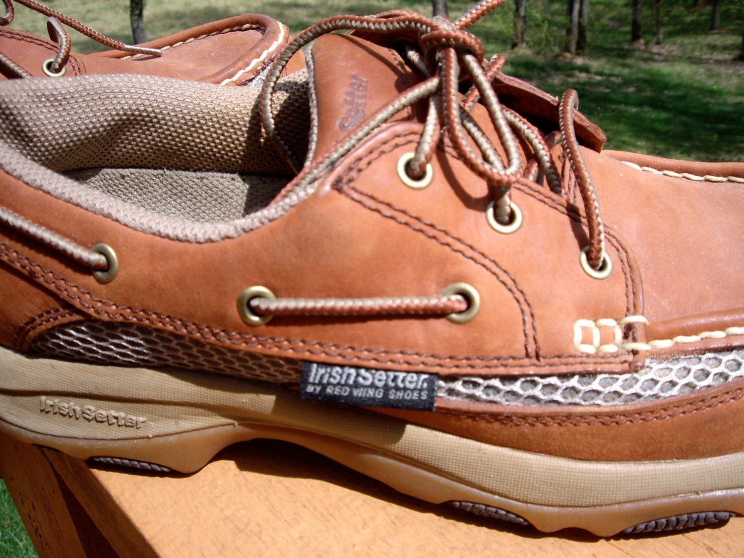 Vintage Irish setter redwing leather deck shoes men