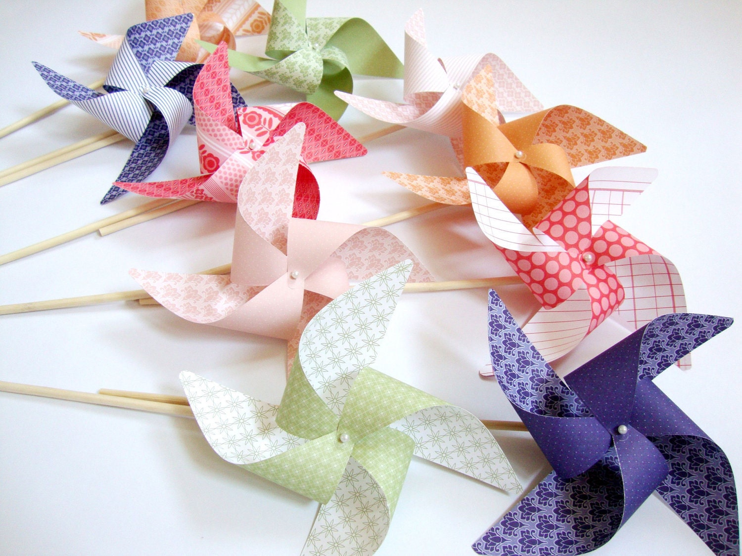 pinwheels Summer Sorbet set of 10 large colorful