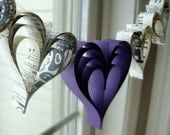 Heart garland banner Eggplant