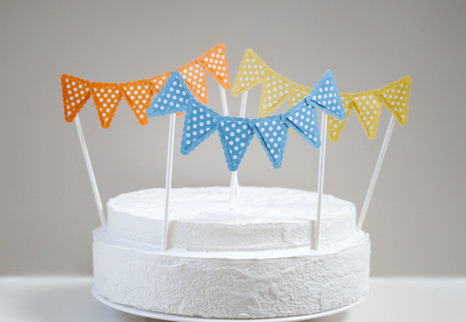 Cake topper bunting set of three custom colors Il_570xn