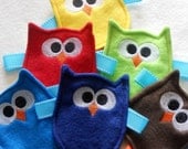 MADE TO ORDER - Friendly Owl Crinkle Toy for Baby Boy