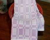 E152 Hand Woven Table Runner or Dresser Scarf - Fancy Pointed Twill