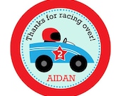 Race Car 2" PRINTABLE Party Circles PERSONALIZED for Birthday - Cupcake Topper / Favor Tags / Stickers