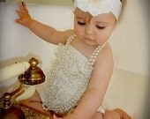 Vintage Shabby Chic Cream Flower Headband