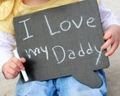 Chalkboard Speech Bubble- Two Sided Photography Prop - Regular Size