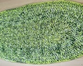 Many Shades of Green Crocheted Cotton Rug
