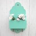Mail holder key hook organizer wood turquoise shabby chic
