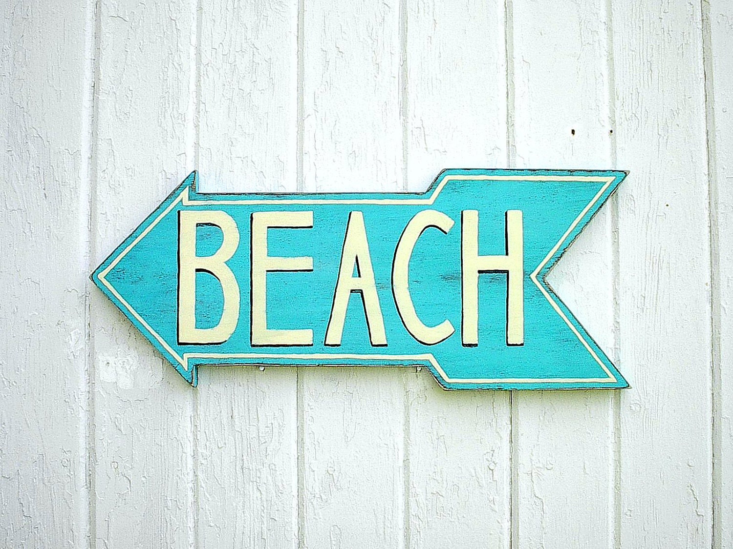 Wooden beach sign - lake sign - turquoise - shabby chic  signs