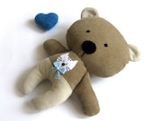 Teddy bear soft toy stuffed toy rag doll bear toy handmade rag doll toy stuffed animal puppet etsy kids brown beige plush softie 25 cm 9.8"