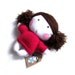 Handmade rag doll toy stuffed puppet baby girl girlie plushie softie white pink hand knitted dress sweater cuddly child friendly 10" 25 cm