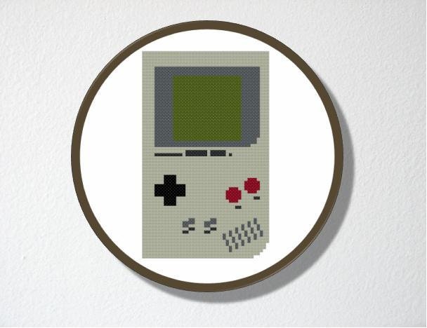 Counted Cross stitch Pattern PDF. Instant download. Gameboy. Includes easy beginners instructions.