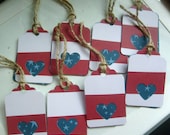 Patriotic... Stars and Stripes...4th of July... Primative Gift Tags....  Set of 8