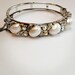 lisner pearl bracelet / 60s bracelet / aurora borealis and pearl