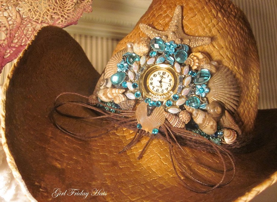 It's Five o'clock Somewhere. Island Time Embellished Cowboy Hat