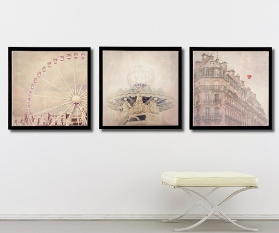 Paris Dream Photograph set - A Morning Dream in Paris- Fine Art photography of Paris 3 8x8s