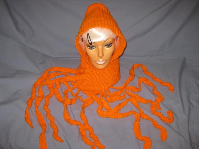 Crochet Cowl Crochet Hoody Crochet Hooded Garment Scarf  Crochet Shoulder Wrap Octopus Spring Accessories