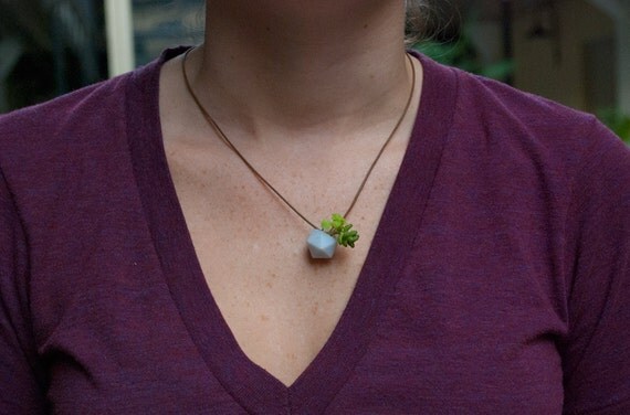 Miniature Icosahedron in Aqua: A Wearable Planter