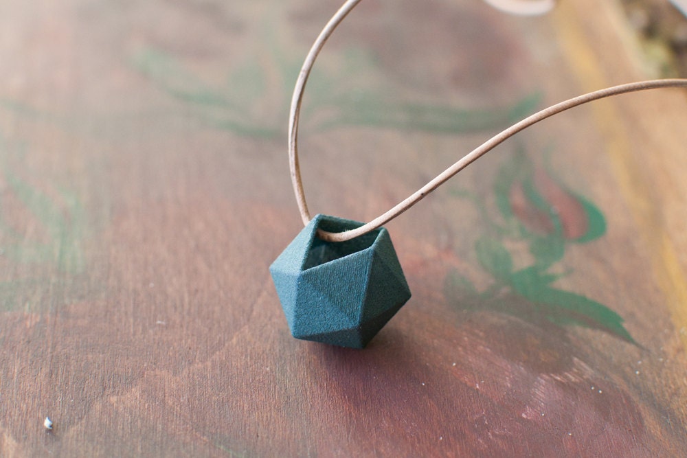 Miniature Icosahedron in Aqua: A Wearable Planter