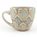 Teacup - Ceramic Mug - Cup with salmon, aqua and bright blue pattern