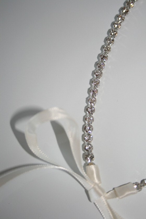 Rhinestone Headband, bridal, wedding headband, bridal headband, bridal headpiece, ribbon, accessories, wedding, hair accessory
