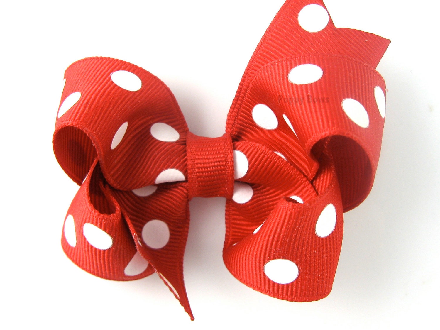 Red and White Polka Dot Hair Bow - 3 Inch - Hair Clips for Girls Alligator Clip Babies Toddler