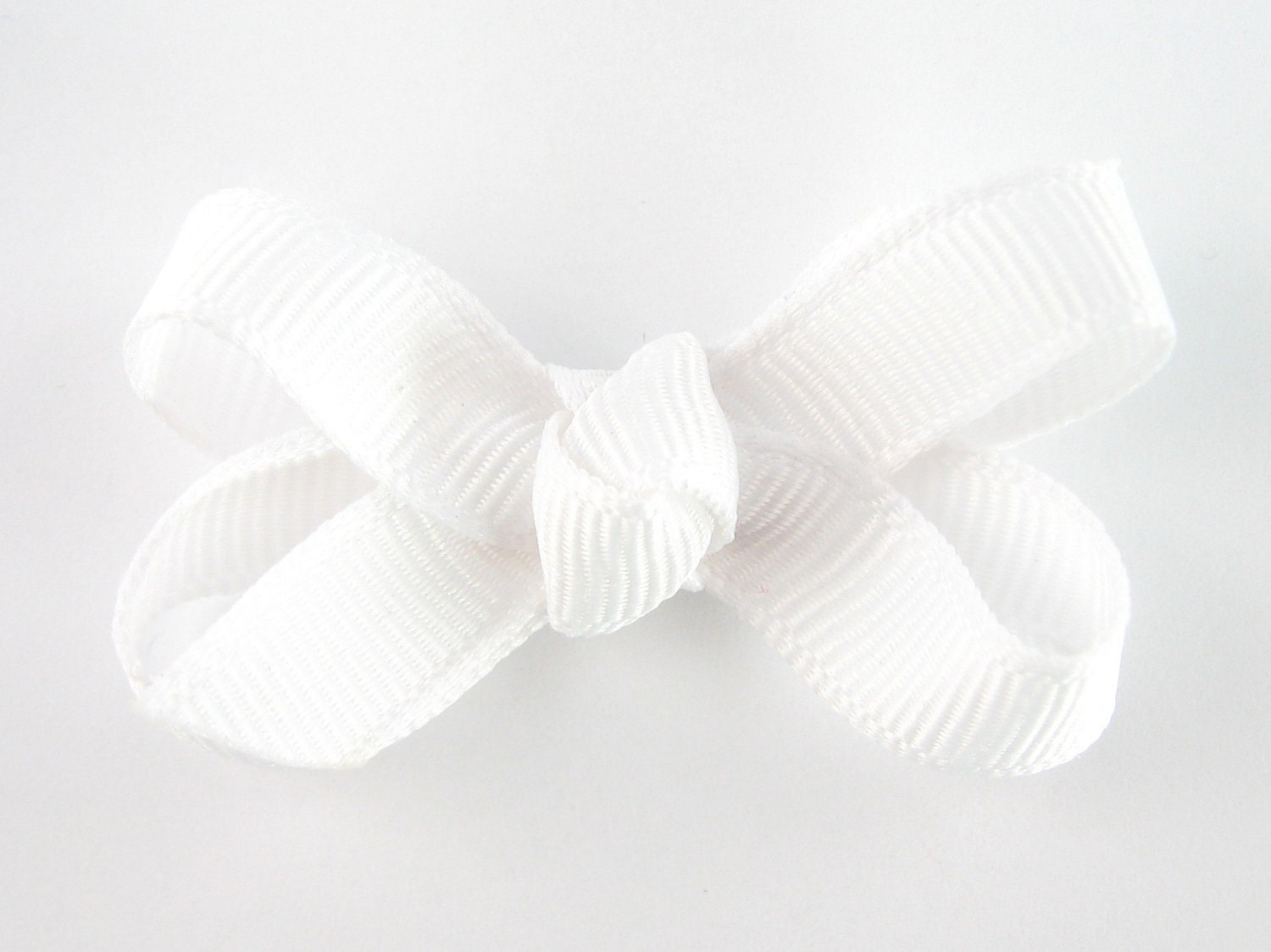 White Hair Bow for Baby - Newborn to Toddler White Itty Bitty Boutique Bow On Mini Snap Clip - Small Hair Clip