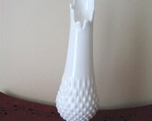 Fenton Hobnail Milk Glass Swung Vase