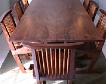 Custom made-to-order modern black walnut dining chair