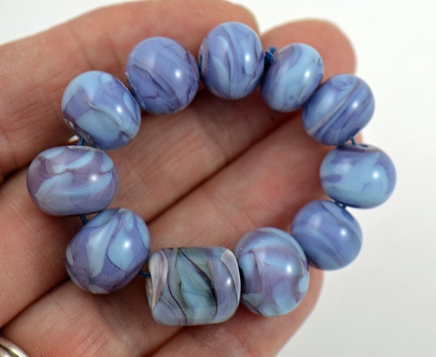 Glass Beads Set Violet