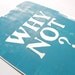 Print- Lino Print, "Why Not" 5X7 Inches, Turquoise on White