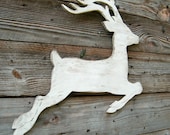 Reindeer White Christmas Wood Winter Holiday Deer Reindeer - SlippinSouthern